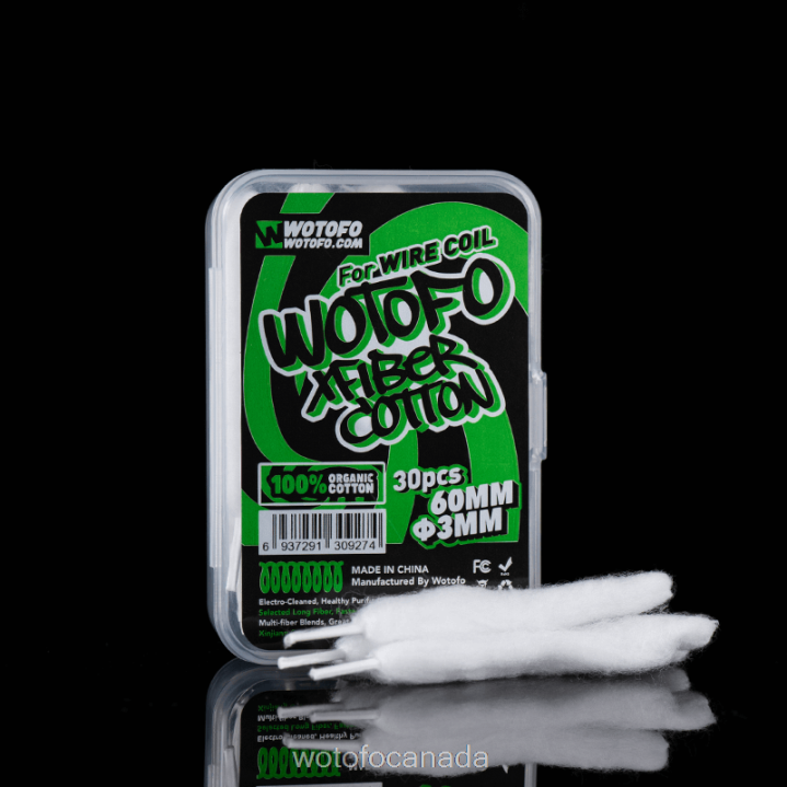 Wotofo XFIBER COTTON RT4226316 3MM-30PCS THICK Wotofo disposable vape